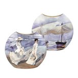 Goebel - Joaquin Sorolla | Vaas Boten / Wandeling op het strand | Porselein - 35cm - met echt goud Goebel - Joaquin Sorolla | Vaas Boten / Wandeling op het strand | Porselein - 35cm - met echt goud