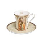 Goebel® - Alphonse Mucha | Espressokopje "Lente / zomer" | Kop en schotel, Porselein, 100ml Goebel® - Alphonse Mucha | Espressokopje "Lente / zomer" | Kop en schotel, Porselein, 100ml