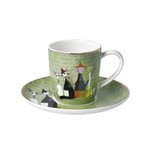 Goebel - Rosina Wachtmeister | Kop en schotel Espresso La Storia di Serafino | Porselein - 12cm - met echt goud Goebel - Rosina Wachtmeister | Kop en schotel Espresso La Storia di Serafino | Porselein - 12cm - met echt goud