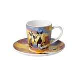 Goebel - Rosina Wachtmeister | Kop en schotel Macchia e amici | Porselein - 12cm - met echt goud Goebel - Rosina Wachtmeister | Kop en schotel Macchia e amici | Porselein - 12cm - met echt goud
