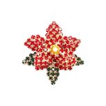 Goebel® - Fitz and Floyd | Broche "Kerstster rood" | Met de hand gemaakt, 3cm, met glaskristallen Goebel® - Fitz and Floyd | Broche "Kerstster rood" | Met de hand gemaakt, 3cm, met glaskristallen