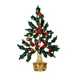Goebel® - Fitz and Floyd | Broche "Kerstboom groen/rood" | Met de hand gemaakt, 6cm, met glaskristallen Goebel® - Fitz and Floyd | Broche "Kerstboom groen/rood" | Met de hand gemaakt, 6cm, met glaskristallen