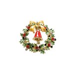 Goebel® - Fitz and Floyd | Broche "Krans met belletje" | Met de hand gemaakt, 4cm, met glaskristallen Goebel® - Fitz and Floyd | Broche "Krans met belletje" | Met de hand gemaakt, 4cm, met glaskristallen