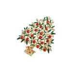 Goebel® - Fitz and Floyd | Broche "Kerstboom goud-groen" | Met de hand gemaakt, 6cm, met glaskristallen Goebel® - Fitz and Floyd | Broche "Kerstboom goud-groen" | Met de hand gemaakt, 6cm, met glaskristallen