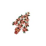 Goebel® - Fitz and Floyd | Broche "Kerstboom rood-groen" | Met de hand gemaakt, 7cm, met glaskristallen Goebel® - Fitz and Floyd | Broche "Kerstboom rood-groen" | Met de hand gemaakt, 7cm, met glaskristallen