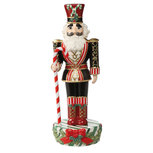 Goebel - Fitz and Floyd | Decoratief beeld / figuur Notenkraker met stok 43 | Aardewerk - 43cm - kerst Goebel - Fitz and Floyd | Decoratief beeld / figuur Notenkraker met stok 43 | Aardewerk - 43cm - kerst