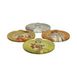 Goebel - Alphonse Mucha | Onderzetters Seizoenen 1900 | 4 stuks - 10cm Goebel - Alphonse Mucha | Onderzetters Seizoenen 1900 | 4 stuks - 10cm