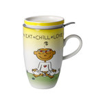 Goebel - Der kleine Yogi | Thee Mok Eat Chill Love | Beker - porselein - 450ml Goebel - Der kleine Yogi | Thee Mok Eat Chill Love | Beker - porselein - 450ml