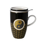 Goebel - Lotus | Thee Mok Yin Yang Zwart | Beker - porselein - 450ml Goebel - Lotus | Thee Mok Yin Yang Zwart | Beker - porselein - 450ml