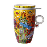 Goebel - James Rizzi | Thee Mok Not Getting Around the Traffic | Beker - porselein - 450ml Goebel - James Rizzi | Thee Mok Not Getting Around the Traffic | Beker - porselein - 450ml