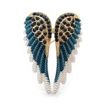 Broche 007 Vleugels groen/blauw Broche 007 Vleugels groen/blauw