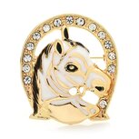 Broche 010 Paard in hoefijzer wit Broche 010 Paard in hoefijzer wit