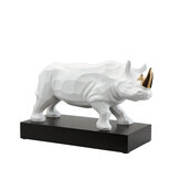 Goebel - Studio 8 | Decoratief beeld / figuur Neushoorn | Porselein - 49cm - Limited Edition - met echt goud Goebel - Studio 8 | Decoratief beeld / figuur Neushoorn | Porselein - 49cm - Limited Edition - met echt goud