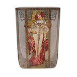 Goebel - Alphonse Mucha | Windlicht / Theelicht Herfst 1900 | Glas, 10cm, waxinelicht houder, met echt goud Goebel - Alphonse Mucha | Windlicht / Theelicht Herfst 1900 | Glas, 10cm, waxinelicht houder, met echt goud