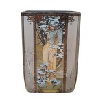Goebel - Alphonse Mucha | Windlicht / Theelicht Winter 1900 | Glas, 10cm, waxinelicht houder, met echt goud Goebel - Alphonse Mucha | Windlicht / Theelicht Winter 1900 | Glas, 10cm, waxinelicht houder, met echt goud