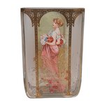Goebel - Alphonse Mucha | Windlicht / Theelicht Zomer 1900 | Glas, 10cm, waxinelicht houder, met echt goud Goebel - Alphonse Mucha | Windlicht / Theelicht Zomer 1900 | Glas, 10cm, waxinelicht houder, met echt goud