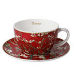 Goebel - Vincent van Gogh | Kop en schotel Amandelboom rood | Porselein - 250ml - met echt goud Goebel - Vincent van Gogh | Kop en schotel Amandelboom rood | Porselein - 250ml - met echt goud