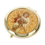 Goebel - Alphonse Mucha | Make-Up Zakspiegel Lente | Metaal - 7cm Goebel - Alphonse Mucha | Make-Up Zakspiegel Lente | Metaal - 7cm
