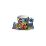 Goebel - James Rizzi | Kop en schotel Espresso Summer in the City | Porselein - 10cm - 100ml Goebel - James Rizzi | Kop en schotel Espresso Summer in the City | Porselein - 10cm - 100ml