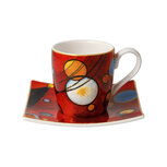 Goebel - Wassily Kandinsky | Kop en schotel Espresso Zwaar rood | Porselein - 10cm - 100ml Goebel - Wassily Kandinsky | Kop en schotel Espresso Zwaar rood | Porselein - 10cm - 100ml