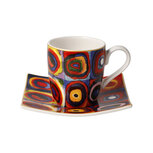 Goebel - Wassily Kandinsky | Kop en schotel Espresso Vierkanten | Porselein - 10cm - 100ml Goebel - Wassily Kandinsky | Kop en schotel Espresso Vierkanten | Porselein - 10cm - 100ml