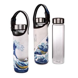 Goebel - Katsushika Hokusai | Glazen fles met hoes De Golf | Beker - glas - 700ml