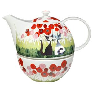 Goebel® - Rosina Wachtmeister | Theepot "Innamorati tra i papaveri" | Porselein, Theekan 1,2 liter