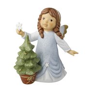 Goebel - Nina & Marco | Decoratief beeld / figuur Engel Mijn sprankelende kerstboom | Porselein, 25cm, Limited Edition, met Swarovski