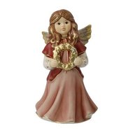 Goebel - Kerst | Decoratief beeld / figuur Engel kerstgroeten II | Aardewerk - 15cm - met Swarovski
