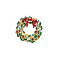 Brooche - Wreath with red Bow