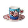 Goebel - Ed Heck | Kop en schotel Espresso When Pigs Fly | Porselein - 12cm - 100ml - 2 stuks